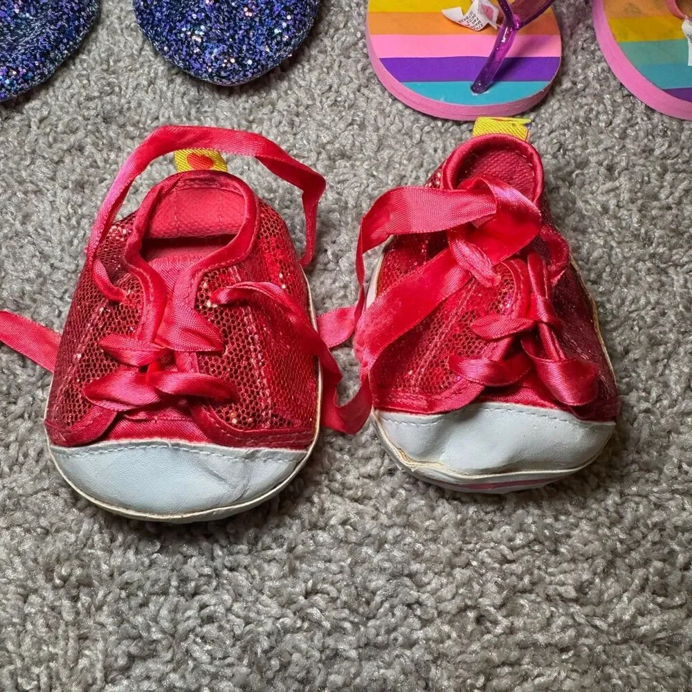 Build A Bear Shoes Lot of 4 Pairs Sneakers Sandals Boots Cute Girly Outfit Sets